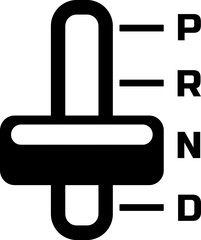 Automatic transmission sign icon. Auto car control symbol. Gray circle button with icon. Vector