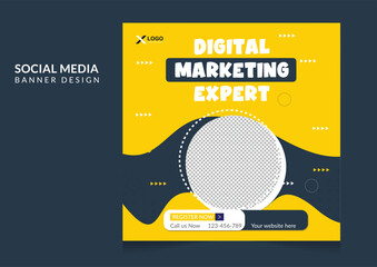 Corporate marketing agency and promotional social media post template