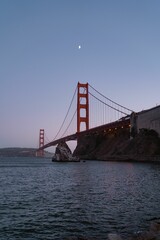 Golden Gate Bridge at sunset in San Francisco, California, USA