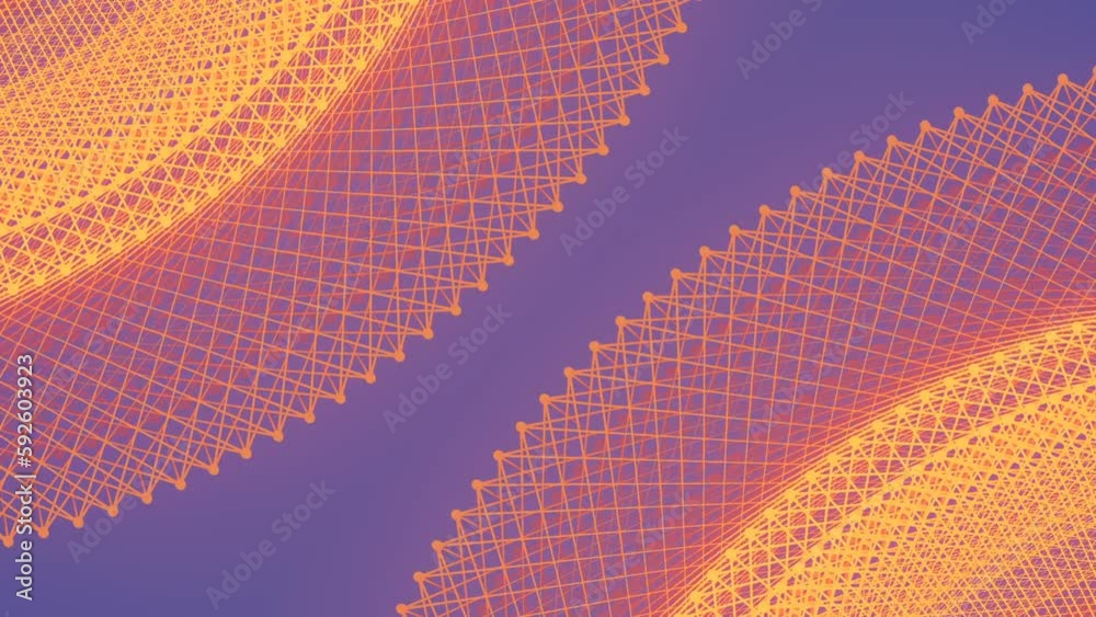 Poster Elegant digital seamless loop animation of a wire structure. 3d rendering HD