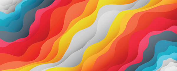 Abstract colorful wavy background. Dynamic wave. Modern gradient liquid wave pattern. Suit for cover, wallpaper, banner, backdrop, desktop, header, poster, website. Vector illustration