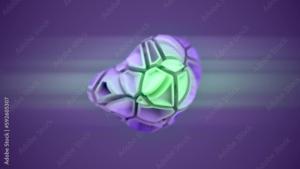 Fototapete Abstract crystal structure with fancy crack pattern. 3d rendering loop animation