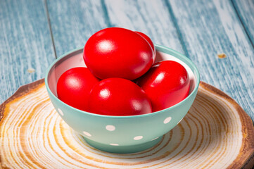 Traditional Greek Orthodox Red Dyed Easter Eggs