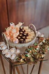 Vertical shot of the wedding sweets