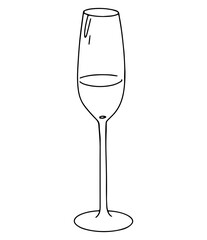 Wedding champagne glass icon outline vector. Event service.