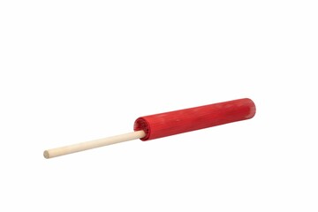 Scrolled cargo red flag isolated on a white background, a concept of warning