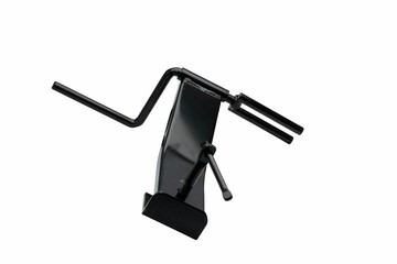 Single black strap winder isolated on a white background