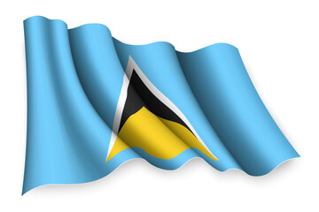waving flag of Saint Lucia
