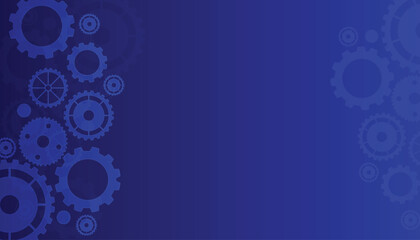Abstract futuristic Cog Gear Wheel with arrows on dark blue color background. with Vector illustration gear wheel, Hi-tech digital technology and engineering, digital telecom technology concept.