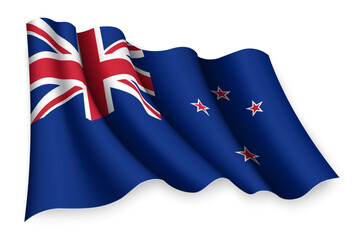 Fototapeta premium waving flag of New Zealand