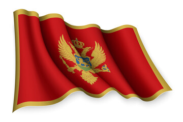 waving flag of Montenegro
