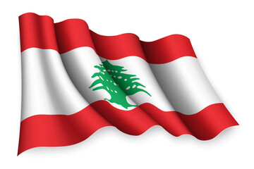 waving flag of Lebanon