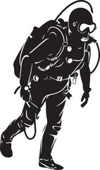 Diving emblem, Underwater swimming and spearfishing, Vector illustration, SVG