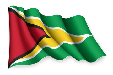 waving flag of Guyana