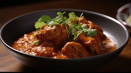 Warm up your palate with Spicy chicken curry, a comforting and aromatic dish that is perfect for any occasion. Generated by AI.