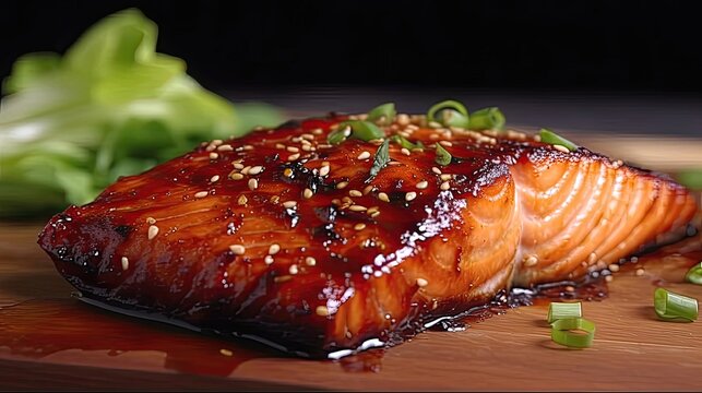 Fire up your taste buds with this delicious and healthy spicy honey glazed salmon recipe. Generated by AI.