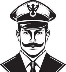  Sailor captain isolated vector illustration, SVG