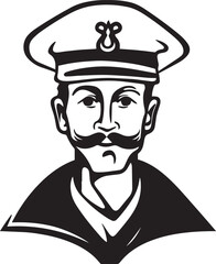  Sailor captain isolated vector illustration, SVG