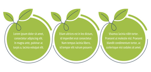 Three steps eco-friendly goals infographics