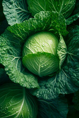 Obraz premium Fresh Cabbage (Generative Ai)