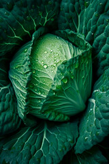 Obraz premium Fresh Cabbage (Generative Ai)
