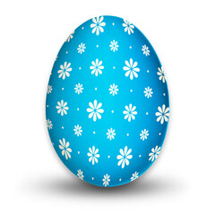 easter egg with blue pattern