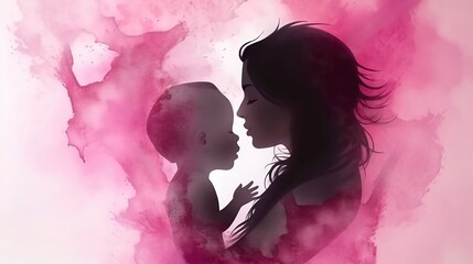 Fototapeta premium Happy mothers day Image where Mom is playing with baby. Generative AI