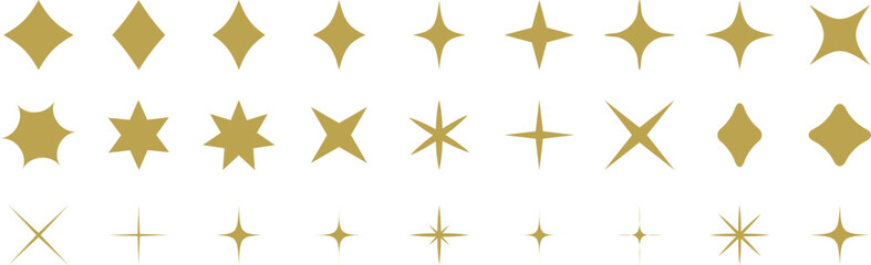 Obraz premium Sparkle icon vector set. Star icons.