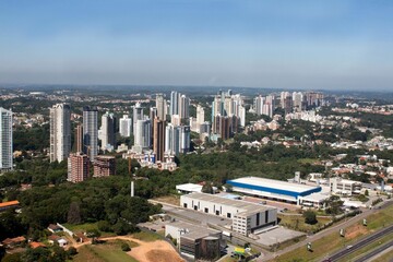 Fototapeta na wymiar Aerial shot of the city of Curitiba in Parana, Brazil