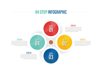 Pie charts for infographics. Elements with 4 steps, options. four step infographic for design and ppt