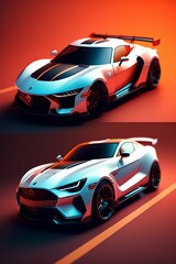 Naklejka premium red racing car