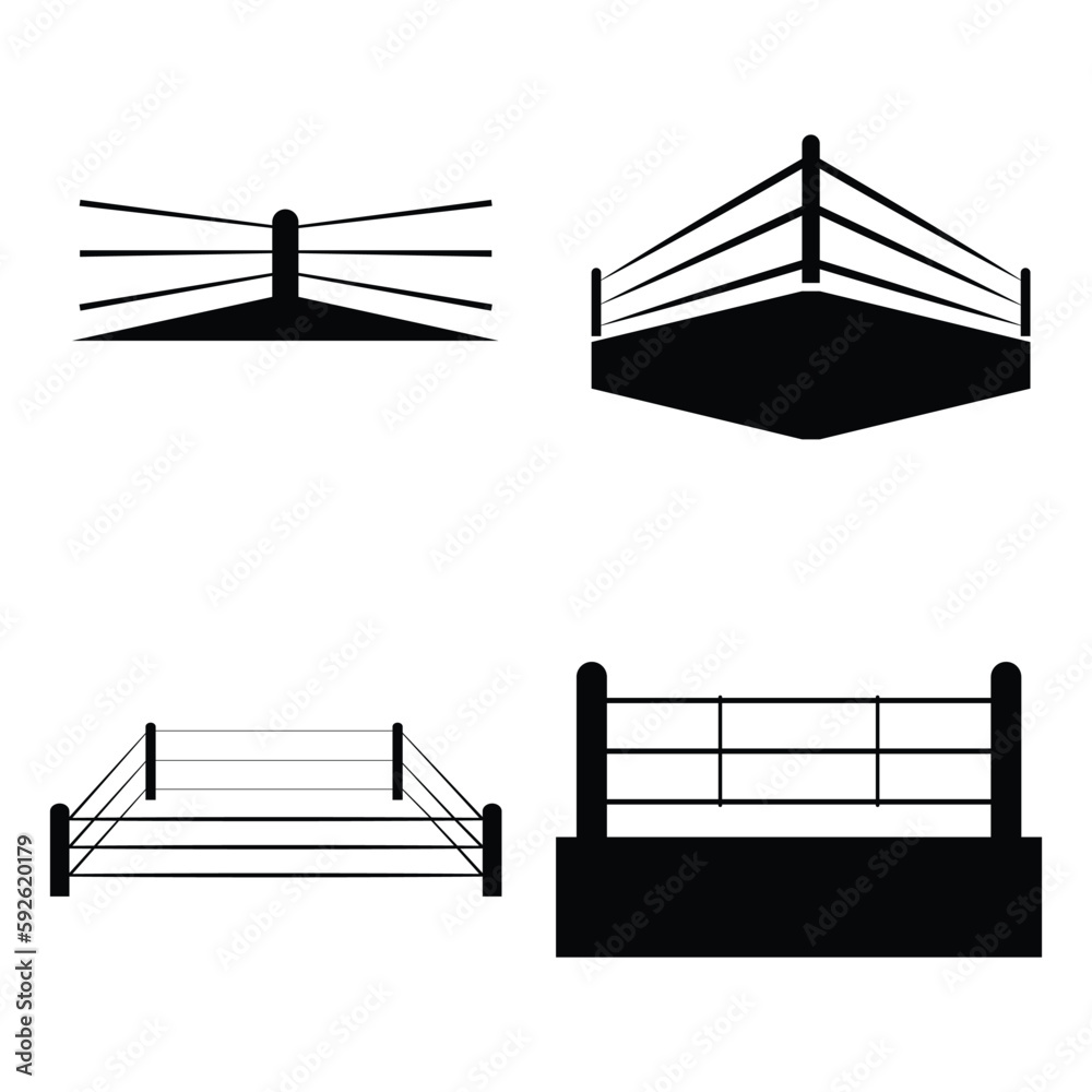 Poster boxing ring icon vector