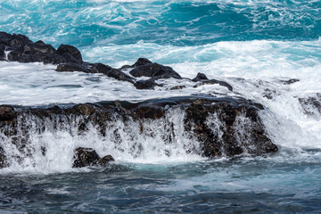 Volcanic rock pool in the Atlantic Ocean	