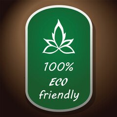 Eco-friendly vector icon on a green background, sticker design of a healthy natural product.