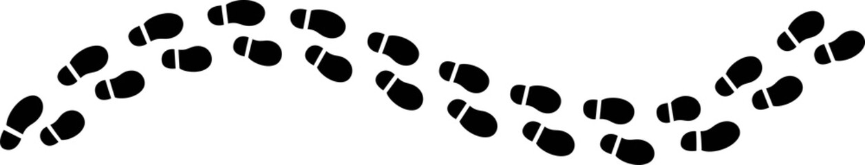 Footprint icon in png. Footstep symbol. Foot print in black. Human foot step in png. Man sole imprint on transparent background.