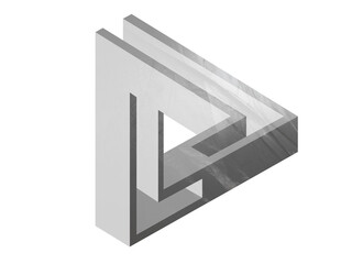 Impossible figure made from plastic wrap