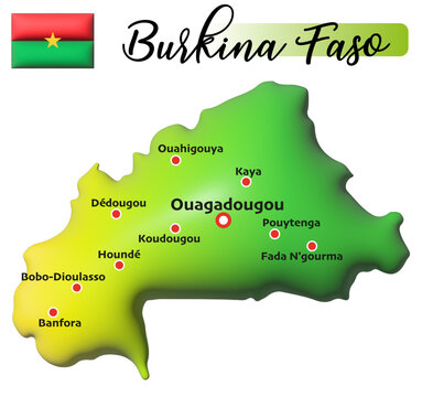 Burkina Faso, Fl&auml;che und Flagge