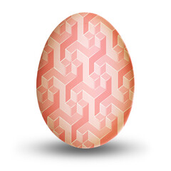 egg with 3d pattern isolated