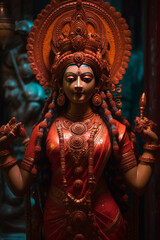 An ethereal Hindu celestial statue. Generative AI