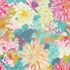 Papier peint photo Patrons seamless floral pattern,floral seamles, floral spring pattern, floral spring shades, perfect for products. Made by Generative Art, AI.  © Martin