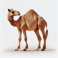 Camel on isolated white background Generative AI