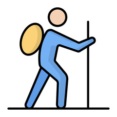 Hiker Line Color Icon