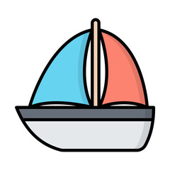 Boat Line Color Icon