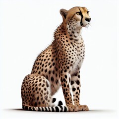Cheetah on isolated white background Generative AI