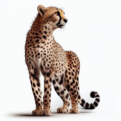 Cheetah on isolated white background Generative AI