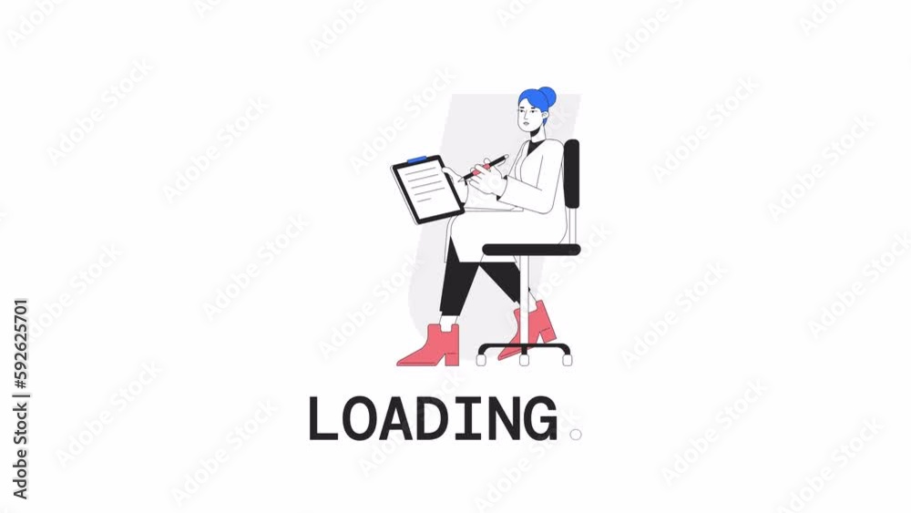 Poster write prescription loader animation. physician appointment. flash message 4k video footage. isolated