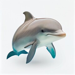 Dolphin on isolated white background Generative AI