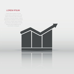 Chart icon in flat style. Graph illustration pictogram. Diagram sign business concept.