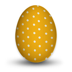 orange Easter egg with dots isolated