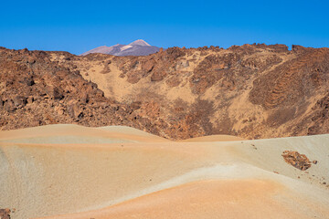 Hiking up at the summit of mount Teide Volcano in Tenerife 